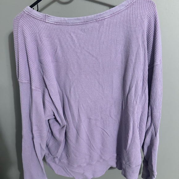 Aerie Lilac Waffle Knit Sweatshirt - Picture 3 of 3